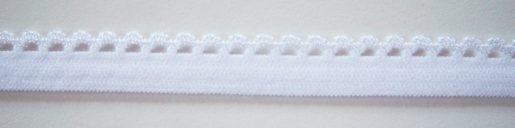 White 3/8 Inch Picot Elastic