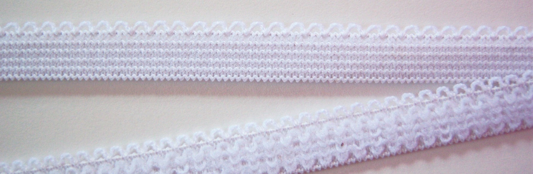 White 7/16 Inch Sponge Back Elastic