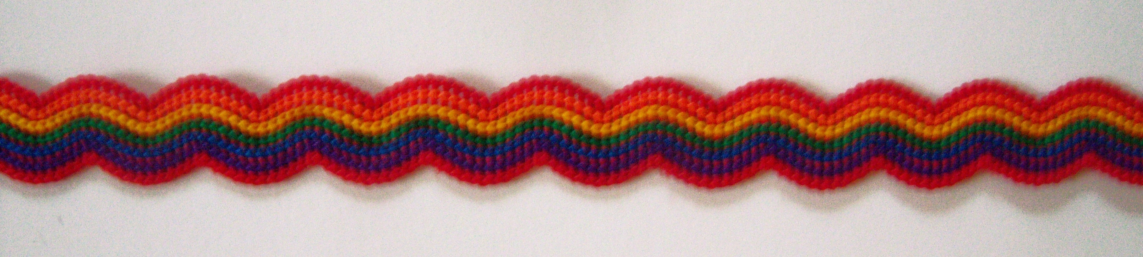 Red Multi 9/16 Inch Wavy Elastic