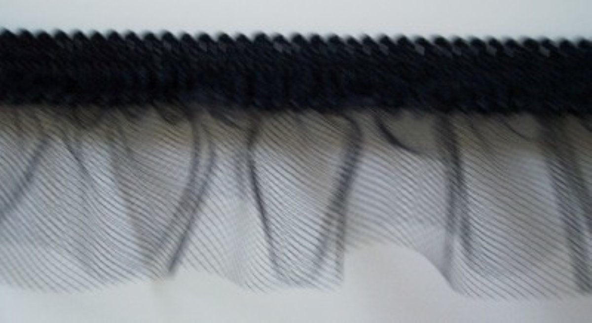 Black Ruffled Tulle 1 7/8" Elastic