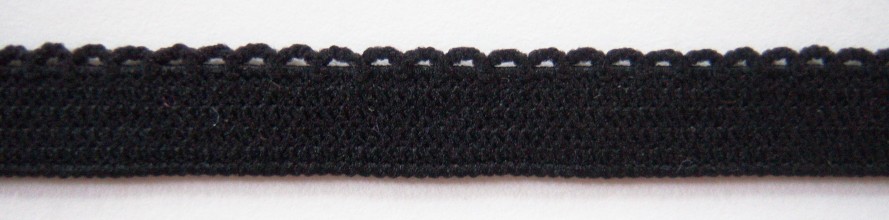 Black 3/8 Inch Picot Elastic