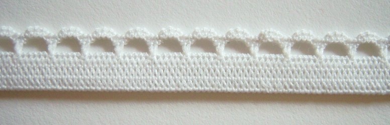 White 3/8 Inch Picot Elastic