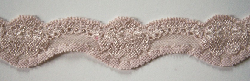 Beige Scallop 1 1/2" Stretch Lace