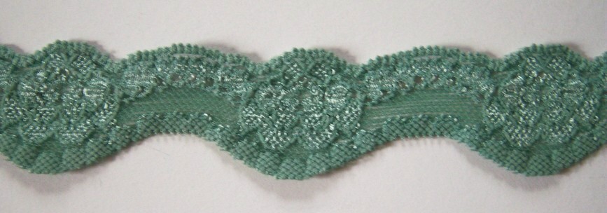 Green Scallop 1 1/2" Stretch Lace
