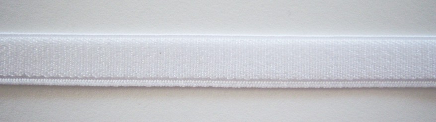 White Satin 7/16 Inch Sponge Back Elastic