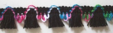 Black Multi 5/8" Fringe