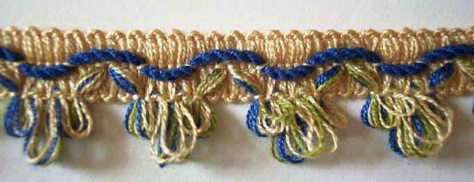 Lt Gold/Royal/Lime Fringe Braid