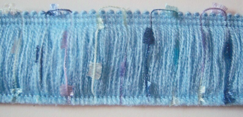 Blue Confetti 1 1/2" Brush Fringe