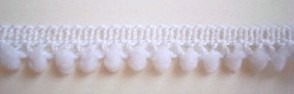 White Mini 1/2" Pom Pom Fringe