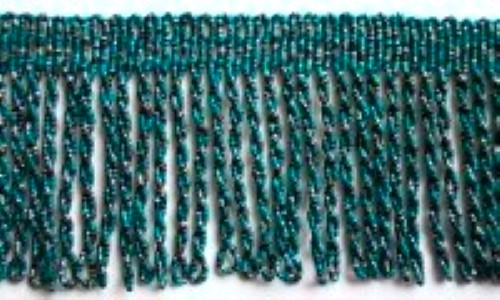 Teal/Silver/Black 2" Metallic Fringe