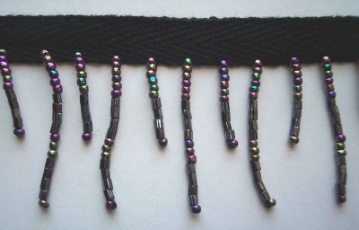 Pewter/Glass 2" Bead Fringe