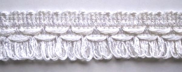 White 1 1/4" Fringe Braid