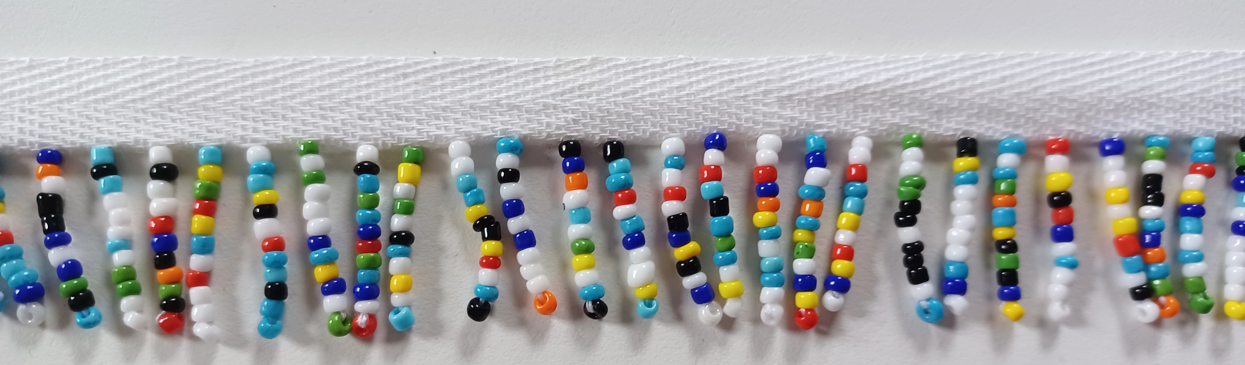 White 1 1/4" Glass Bead Fringe