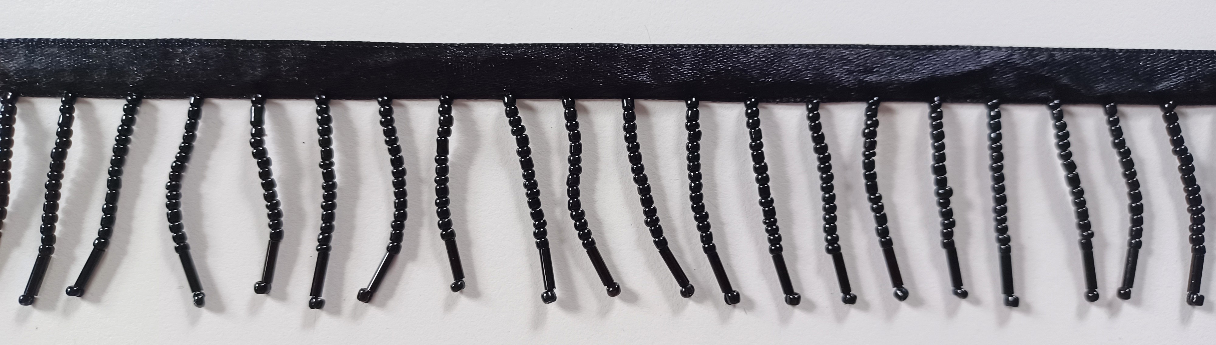 Black Plastic 1 1/4" Bead Fringe