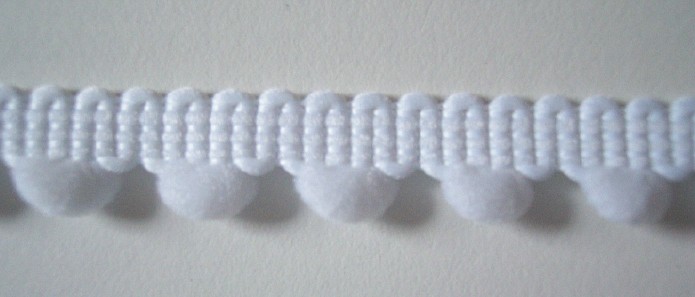 White 7/16" Pom Pom Fringe