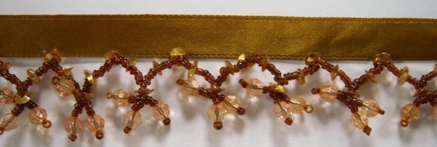 Conso Gold/Amber 1 1/8" Bead Fringe