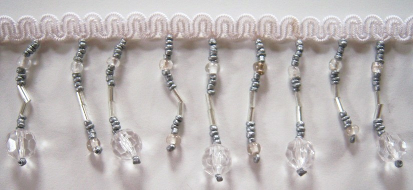 Silver/Pewter 1 3/4" Bead Fringe