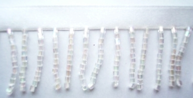 White Glass 1 3/8" Bead Fringe