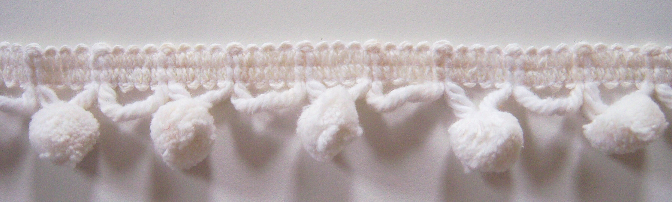 Off White 1 3/8" Ball Fringe Sewing Trim