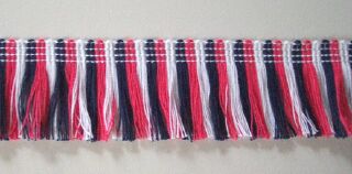 White/Cherry/Navy 1 1/2" Fringe