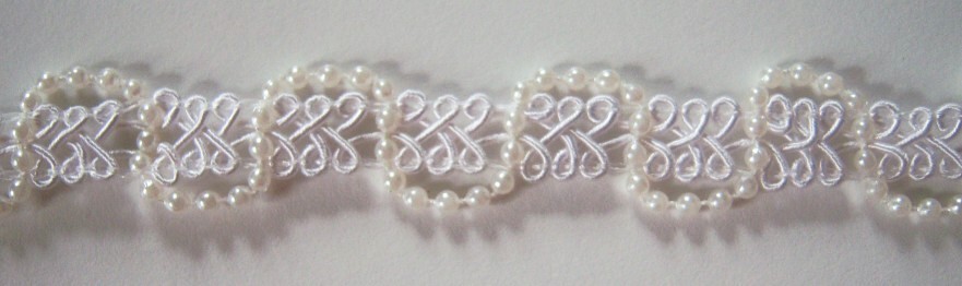 Natural White Wavy Pearls 5/8" Trim