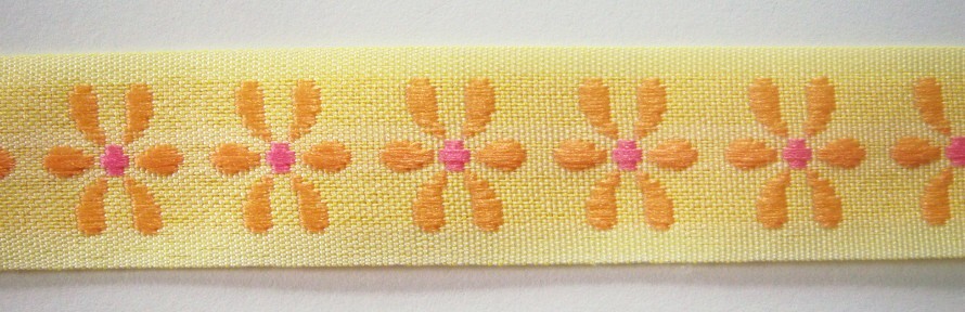Yellow/Orange 7/8 Inch Jacquard