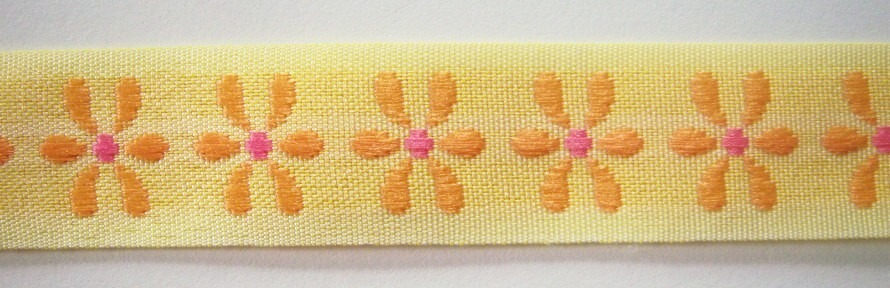 Yellow/Orange Daisy 7/8" Jacquard