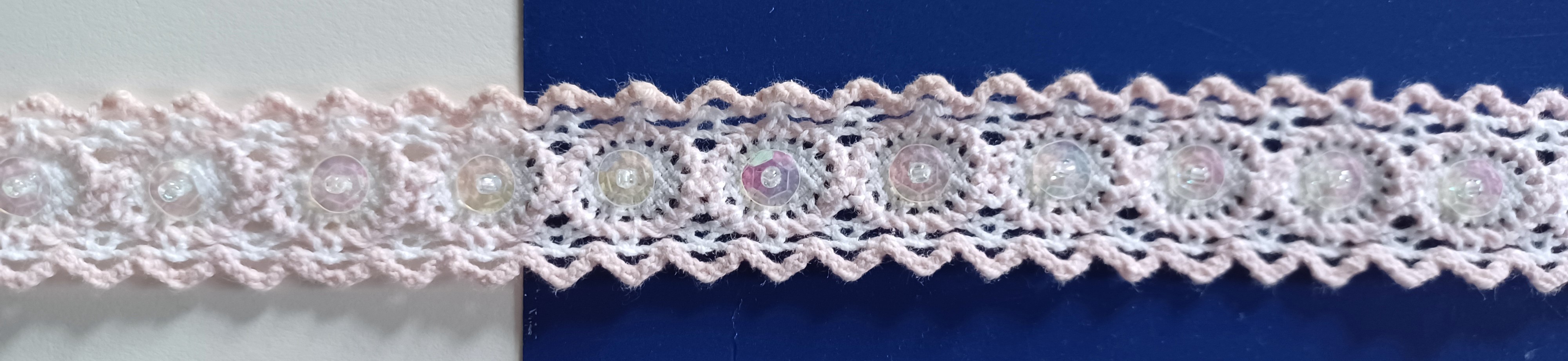 Pink Sequin/Bead Cluny 3/4" Trim