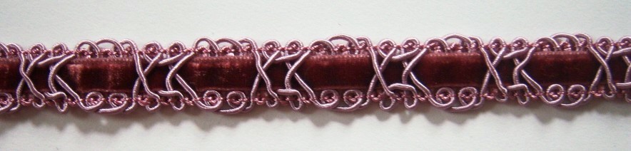 Dusty Rose Nylon 5/8" Velvet Braid