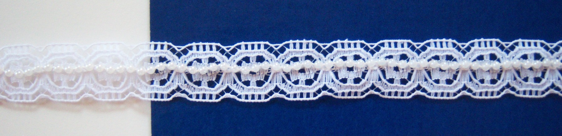 White/Nat Pearls Nylon 3/4" Lace