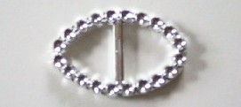 Silver Metallic 3/4" x 1 1/8" Oval Poly Stoneless