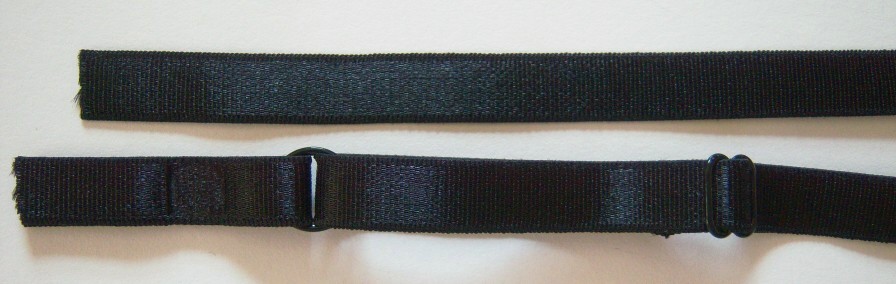 Black Satin 7/16" x 19" Bra Straps