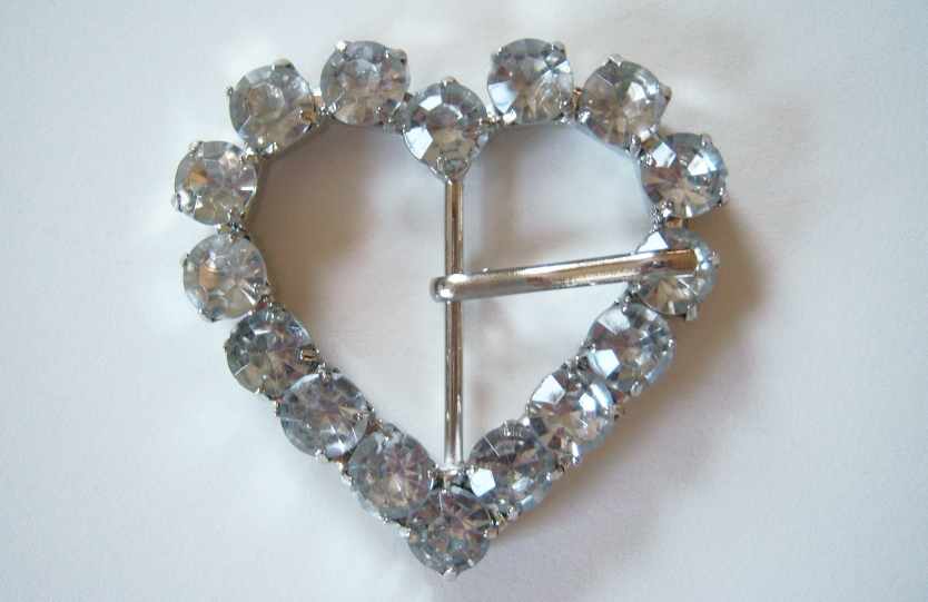 Silver Clear Heart Buckle