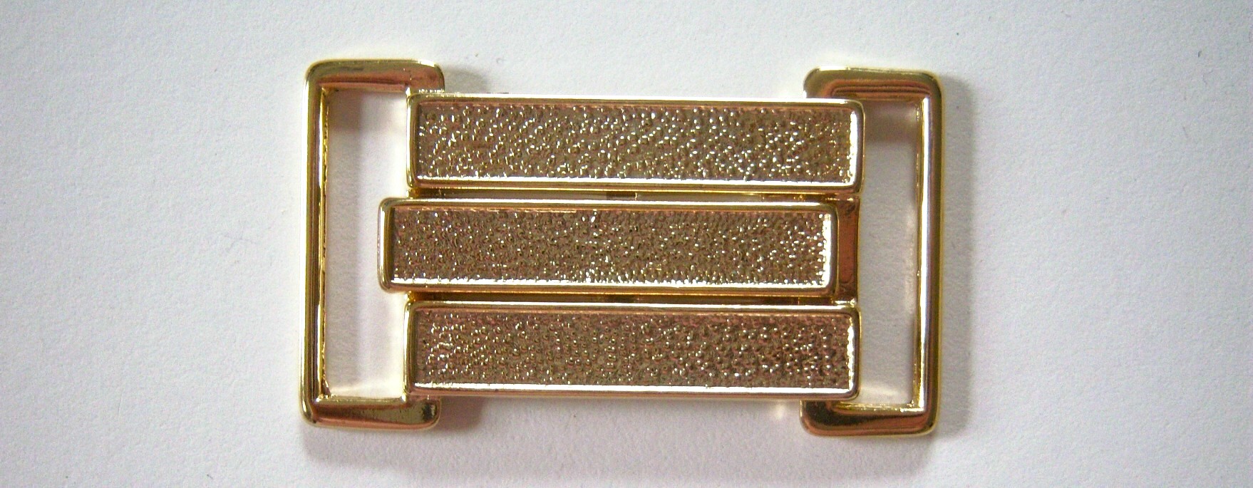 Gold Metal Interlocking Bars Buckle