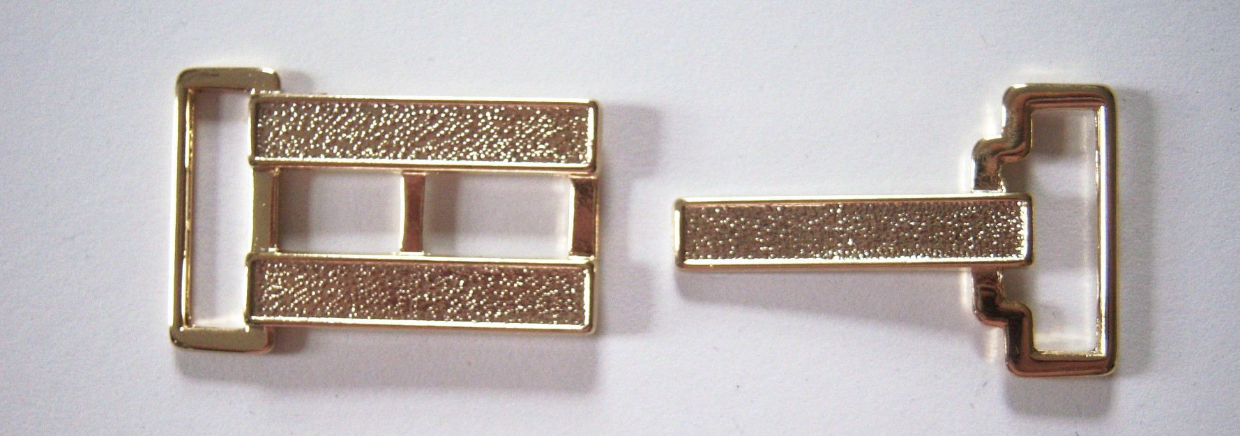 Gold Metal Interlocking Bars Buckle