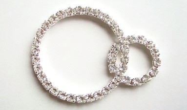 Silver Austrian Crystal 1/2" x 2 3/4" Extender Buckle