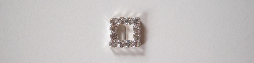 Silver Rhinestone 1/2" Square Buckle