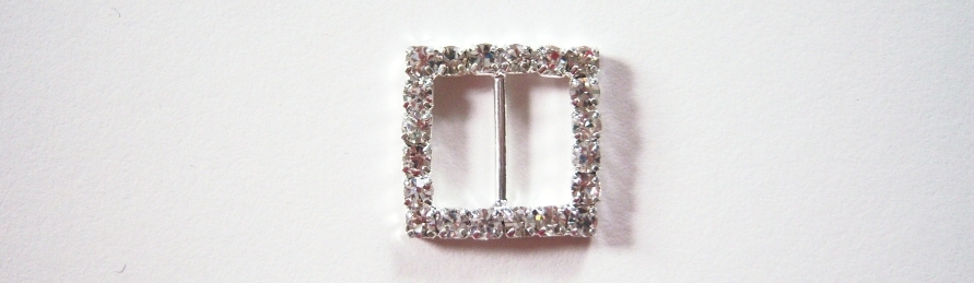 Silver Rhinestone 11/16" Square Buckle