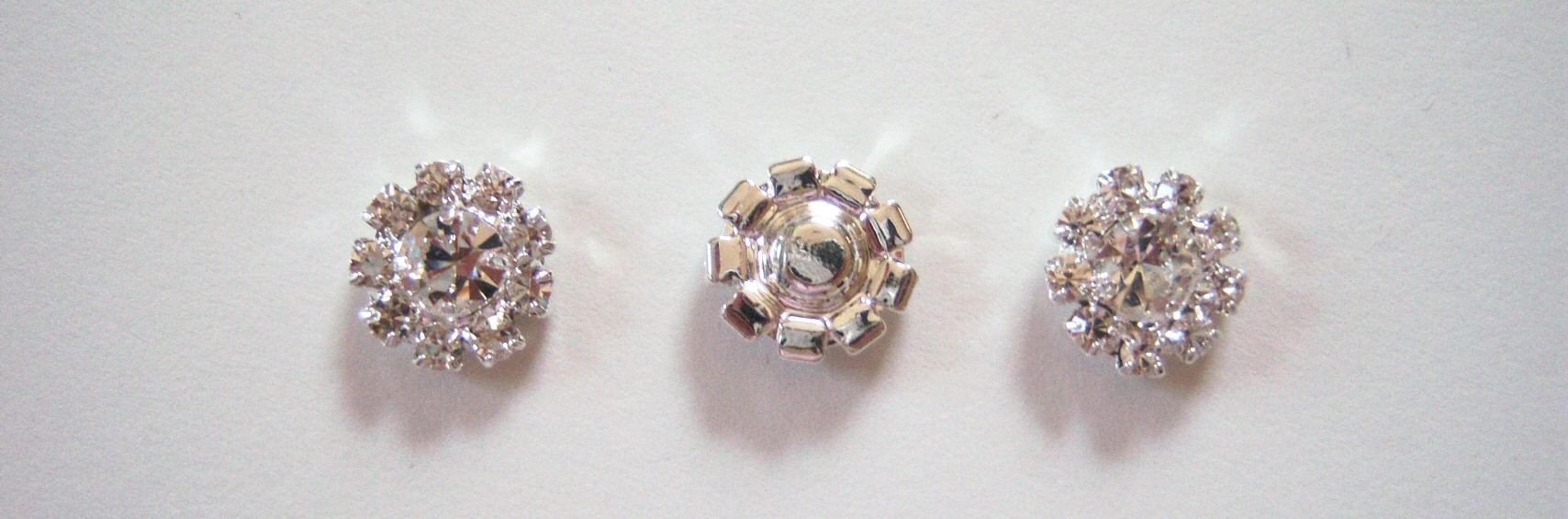 Silver Rhinestone 1/2" Glue On Charm