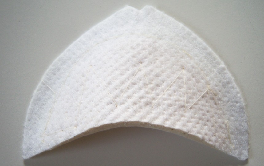 White Felt Straight Shoulder Pad