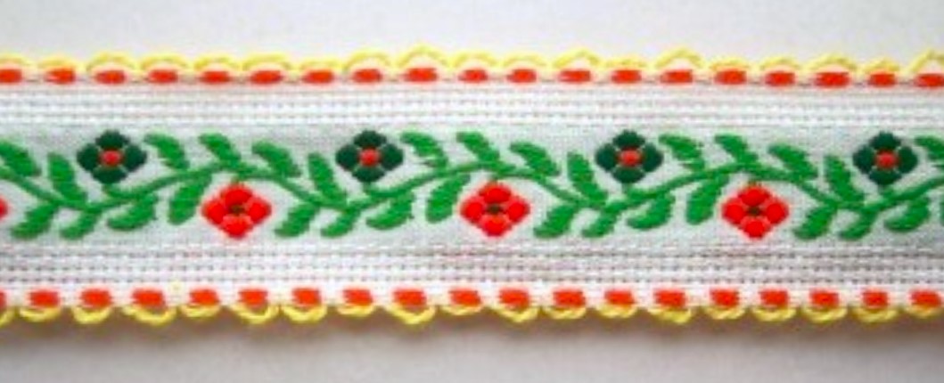 White/Orange/Yellow 7/8" Jacquard