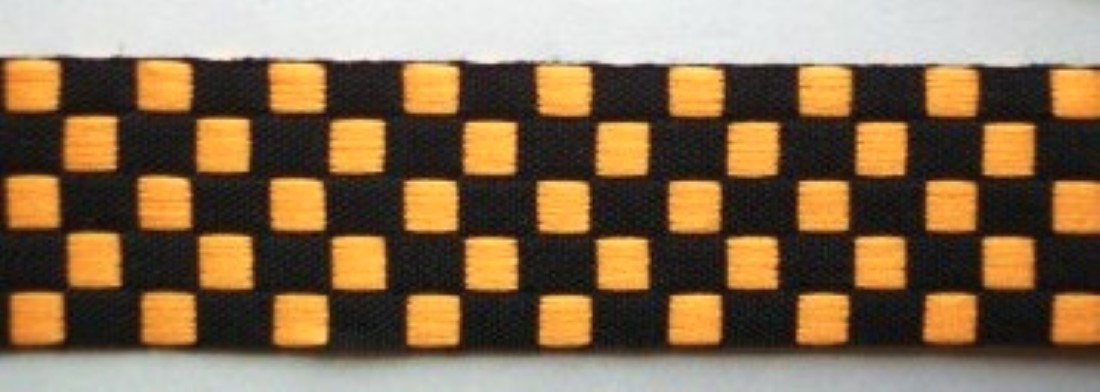 Black/Orange 7/8 Inch Jacquard