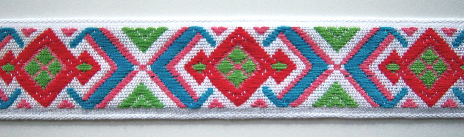 White Multi 2 Inch Chenille Jacquard