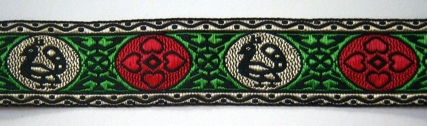 Tan/Black/Red 1 3/8 Inch Jacquard
