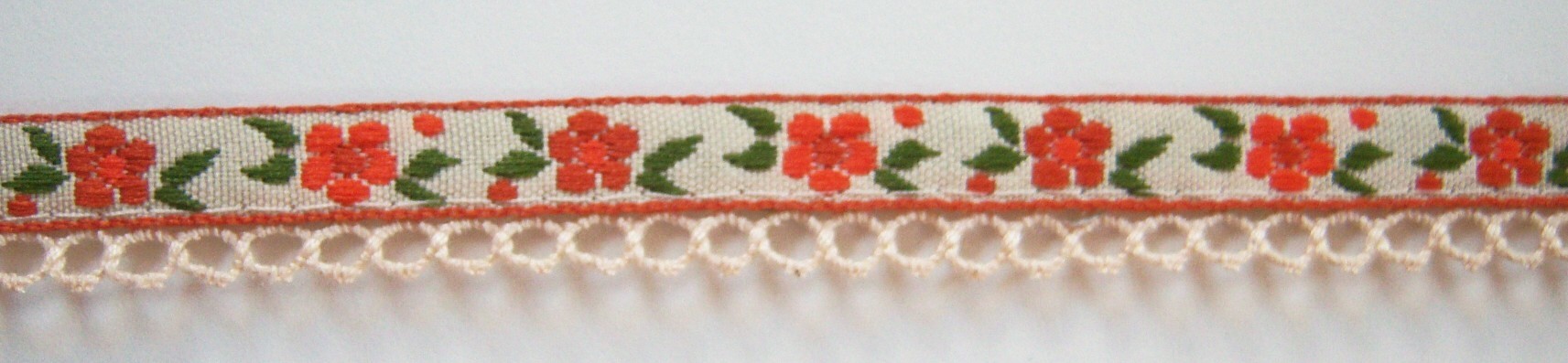 Orange Floral/Cluny 5/8 Inch Jacquard