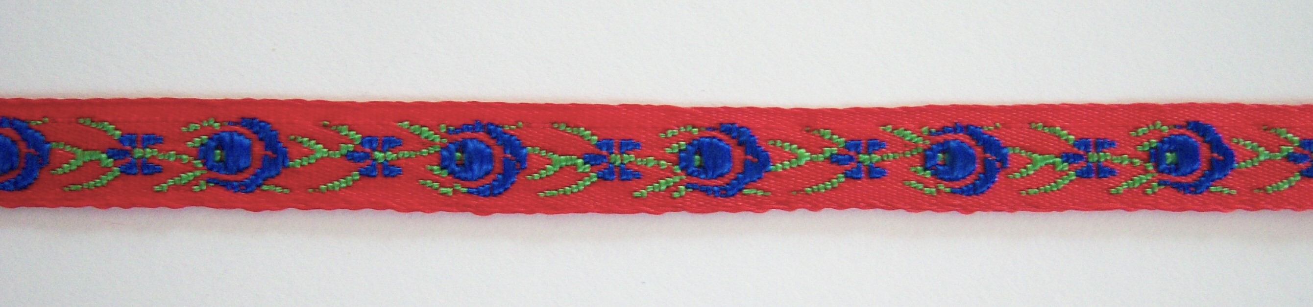 Red/Royal/Palm 7/16 Inch Jacquard