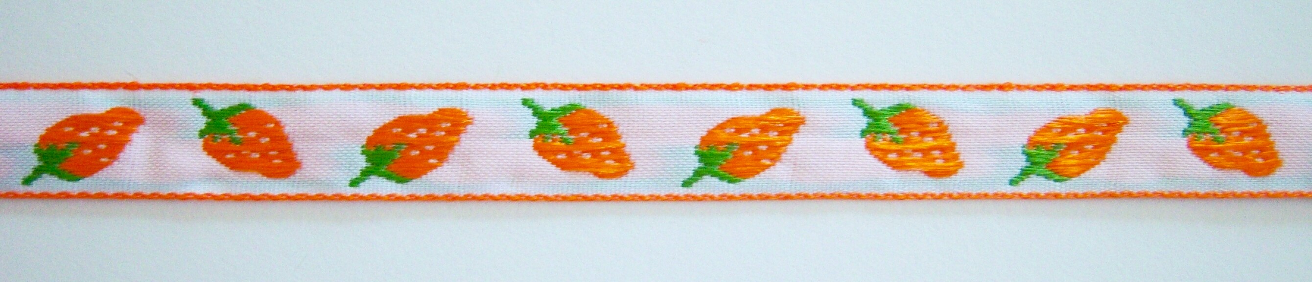 White/Orange 7/16 Inch Jacquard