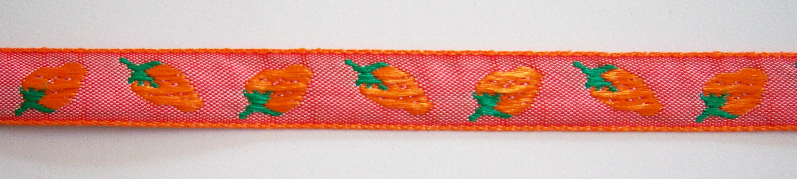 Coral/Orange 7/16 Inch Jacquard