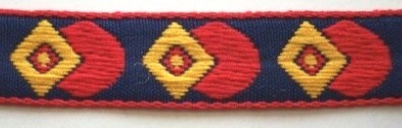 Navy/Red 5/8 Inch Jacquard