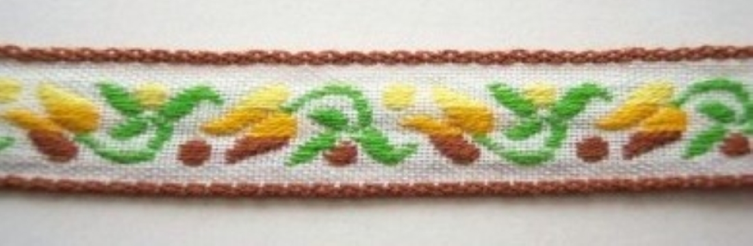 White/Yellow/Lime 7/16 Inch Jacquard